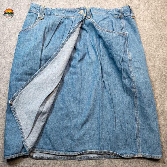 Eddie Bauer Straight & Pencil Skirt Blue Denim Pockets Women's Size 16 - Picture 3 of 9